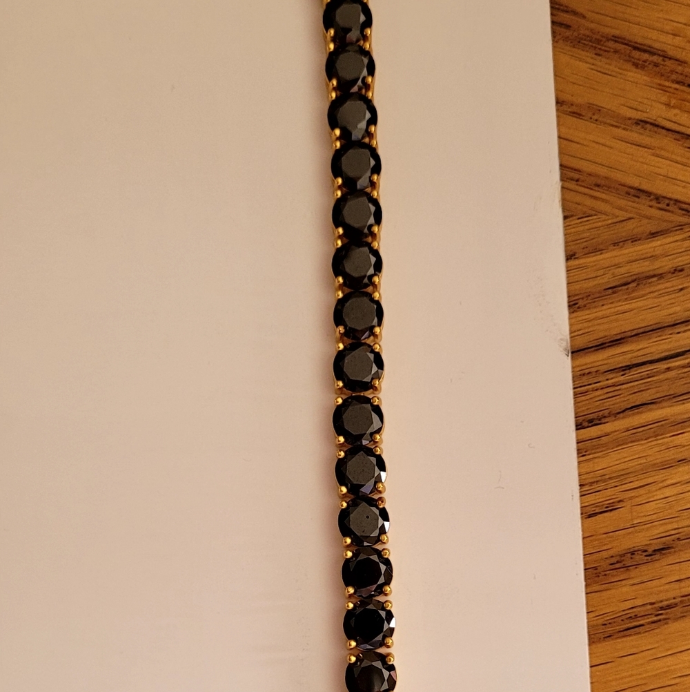 Park Lane Gold Bracelet with Black Stones